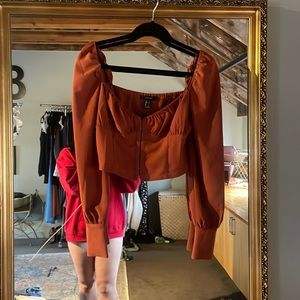 Long Sleeve Corset Style Top